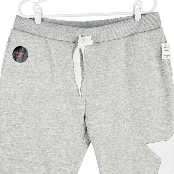 No Boundaries Women High Rise Sherpa-Lined Grey Joggers XXL Ribbed Waistband NWT - Picture 3 of 12